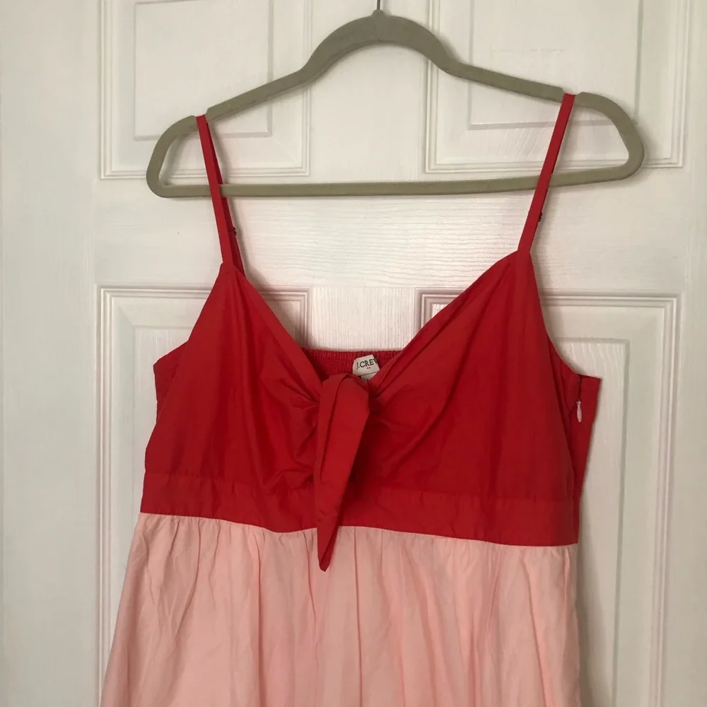 J Crew Colorblock Tie Front Cutout Midi Dress - Picture 3 of 13